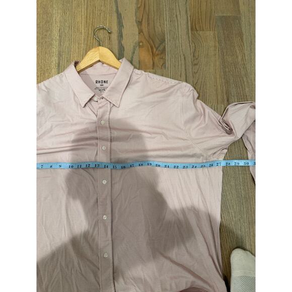 Rhone Men’s Red & White Dress Shirt Size XXL Classic Fit Fine Italian Fabric - Picture 5 of 5